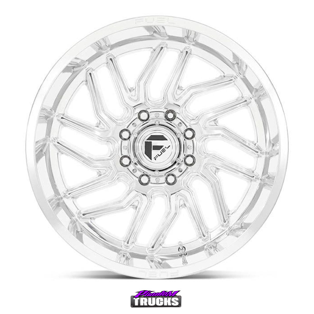 FUEL Hurricane D809 Polished Milled 20x10 8/180 -18 124.2 (SKU: FUEL-D80920001847-180)